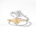 wholesale S925 Sterling Silver Snowflake Christmas Ring, Original Design by Airume, Versatile Pure Silver Jewelry for Wholesale-0-1