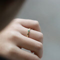 wholesale 9K Gold ArtLi Jewelry Wholesale Simple Vintage Versatile Natural Emerald Gemstone Ring for Women-0-3