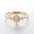 wholesale 14K gold Japanese-style luxury jewelry natural Sri Lankan moonstone ring for women, rectangular band-0-4