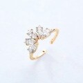 wholesale S925 silver metal vintage royal style crown ring for women, zircon openable stackable finger ring-0-2