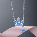 wholesale S925 Silver Rhinestone Crown Pendant Choker Necklace for Women, Short Layered Chain, Direct Factory Wholesale-0-1
