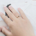 wholesale 9K Gold Japanese-style Light Luxury Vintage Exquisite Ring with Natural Unheated Sapphire, Simple Design for Women-0-2