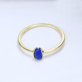 wholesale 9K Gold Limited Edition Vintage Egg-Shaped Lapis Lazuli Ring, Simple and Unique Hand-Set Main Stone Band-0-1