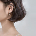 wholesale Metal S925 silver geometric hexagonal ear cuff cone punk style earrings G3296-0-3