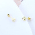 wholesale 9K gold minimalist and versatile small chubby stud earrings and necklace set-0-1