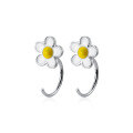 wholesale S925 Sterling Silver Small Fresh Sweet and Elegant White Flower Ear Hook, Personalized and Stylish Gift Earrings G3847-0-4