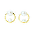 wholesale 14K Gold Japanese TASAKI New Simple Basic Pearl Earrings for Women, Detachable and Convertible Hoop Style-0-4