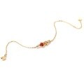 wholesale 9K gold-plated 925 silver natural garnet floral cubic zirconia bracelet, a natural and fresh student accessory-0-2