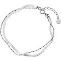 wholesale S925 silver women's Japanese-style minimalist double-layer bracelet elegant multi-layer trendy accessory S2927-0-4