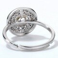 wholesale Sterling Silver, Japanese and Korean Light Luxury Vintage Natural Freshwater Pearl with 5A White Zircon Open Ring for Women, Precision Crafted Silver Jewelry with Colored Gemstones-0-3