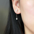 wholesale 9K gold fashion commuter jewelry natural freshwater pearl tassel earrings for women, Korean and Japanese accessories, dropshipping available-0-3