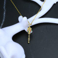 wholesale 9K Gold Jewelry Cinderella Peripherals Crown Scepter Gemstone Pendant 19 New Necklace Light Luxury-0-3
