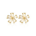 wholesale S925 Silver Narcissus Daisy Petal Ear Studs Small Fresh Five-Petal Flower Sweet Fairy Floral Earrings G3845-0-4