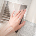 wholesale S925 silver ring for women, Korean-style fashion smooth surface kitten adjustable ring J4804-0-2