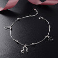 wholesale S925 Silver Korean Fashion Trendy Heart Ankle Chain, Fresh and Elegant Summer Anklet for Women Wholesale-0-3