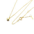 wholesale 9K gold super simple cute little heart pendant necklace choker set with earrings-0-4