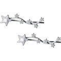 wholesale Sterling silver star ear clip women Korean style fashion personality inlaid diamond five-pointed star ear row earrings jewelry E8475-0-4
