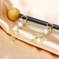 wholesale 9K/18K AU750 Japanese-style luxury women's jewelry pearl twist hoop earrings, available for wholesale-0-3