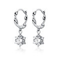 wholesale S925 silver ear studs, fashionable and fresh, diamond-encrusted floral design, elegant twisted earrings G3769-0-4
