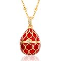 wholesale 925 silver plated with 9K gold autumn and winter pigeon egg red oil sweater pendant necklace with pill compartment, sourced directly from factory-0-6