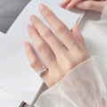 wholesale Sterling Silver S925 Women's Korean Style Simple and Elegant Cross Open-End Adjustable Tail Ring Jewelry J6673-0-3