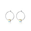 wholesale Metal S925, women's Korean-style minimalist square sugar ear hoops, sweet and elegant circular geometric earrings for women E3829-0-4
