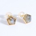 wholesale 925 Sterling Silver Creative Geometric Square Stud Earrings with Labradorite, Minimalist and Fashionable Weekly Earrings Direct from Manufacturer-0-3