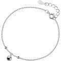 wholesale S925 Silver Ankle Chain Women's Japanese Style Minimalist Bell Sweet Beaded Bean Cute Round Foot Jewelry S3001-0-4