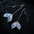 wholesale Sterling Silver Fish Tail Wave Ear Accessories with Flash Sequins in Korean Fresh Ocean Style G4878-0-0