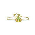 wholesale 9K Gold Adjustable Chain Ring with Natural Peridot for Women, Vintage Palace Style Luxury Japanese-0-4