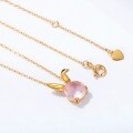 wholesale S925 Sterling Silver Fashionable and Trendy Cute Rabbit Necklace, Collarbone Chain Jewelry Gift from Japan and Korea-0-3