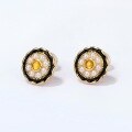 wholesale Gold-plated ethnic style natural vintage pearl earrings for women, versatile ear accessories wholesale-0-1