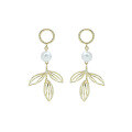 wholesale 9K/18K AU750 Japanese-style luxury women's jewelry pearl twist hoop earrings, available for wholesale-0-4