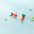 wholesale 925 Sterling Silver Earrings Women Korean Style Small Fresh Plant Vegetable Carrot Ear Accessories G2756-0-2