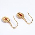 wholesale 925 Silver Gold Plated Korean Light Luxury Vintage Artificial Coral Shell Pearl Palace Style Ear Hooks Cross-border Wholesale Earrings for Women-0-2