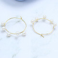 wholesale 14K gold limited edition autumn and winter jewelry earrings, 5A-grade natural pearl large hoop earrings for women, fashionable OL minimalist style-0-3