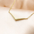 wholesale 9K Gold Ultra Minimalist Small V-Shaped Necklace Collarbone Chain Niche Design Internet Celebrity Trendy Ins Japanese Style Light Luxury New Arrival-0-1