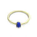 wholesale 9K Gold Limited Edition Vintage Egg-Shaped Lapis Lazuli Ring, Simple and Unique Hand-Set Main Stone Band-0-4