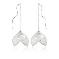 wholesale Sterling Silver Fish Tail Wave Ear Accessories with Flash Sequins in Korean Fresh Ocean Style G4878-0-4