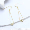 wholesale 9K/18K gold metal material new source factory new popular star earrings long style one-piece distribution-0-1