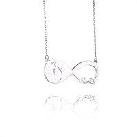 wholesale S925 Sterling Silver DIY Customizable Infinity Footprint Personalized Name Necklace Pendant-Yellow Copper