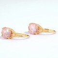 wholesale Gold Plated 925 Sterling Silver, Natural Pink Crystal, Floral Ear Hooks for Mori Girl Style Students, Cross-Border Wholesale-0-3