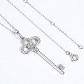 wholesale S925 sterling silver new style key pendant necklace long versatile simple fashion accessory for women-0-2