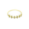 wholesale 9K Gold Japanese-style lightweight hollow wave bead-edged stackable ring, versatile and fresh leaf minimalist design-0-4