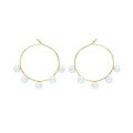 wholesale 14K gold limited edition autumn and winter jewelry earrings, 5A-grade natural pearl large hoop earrings for women, fashionable OL minimalist style-0-4