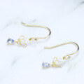 wholesale 14K Gold Japanese Light Jewelry Purple Tanzanite Crown Earrings for Women, Christmas New Style Ear Hooks, Dropshipping-0-2