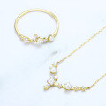 wholesale 9K Gold Japanese-style Light Luxury Fashion Jewelry, Big Dipper 12 Zodiac Necklace Choker Ring Set New Arrival-0-3