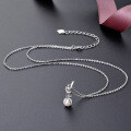 wholesale S925 sterling silver pearl necklace for women, autumn and winter lightweight luxury cute design small fairy pendant collarbone chain-0-3