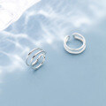 wholesale Sterling Silver Ear Clips for Women Korean Style Fashion Minimalist Double Layer Ear Clips Non-Piercing Earrings Jewelry G4615-0-3