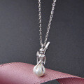 wholesale S925 sterling silver pearl necklace for women, autumn and winter lightweight luxury cute design small fairy pendant collarbone chain-0-0